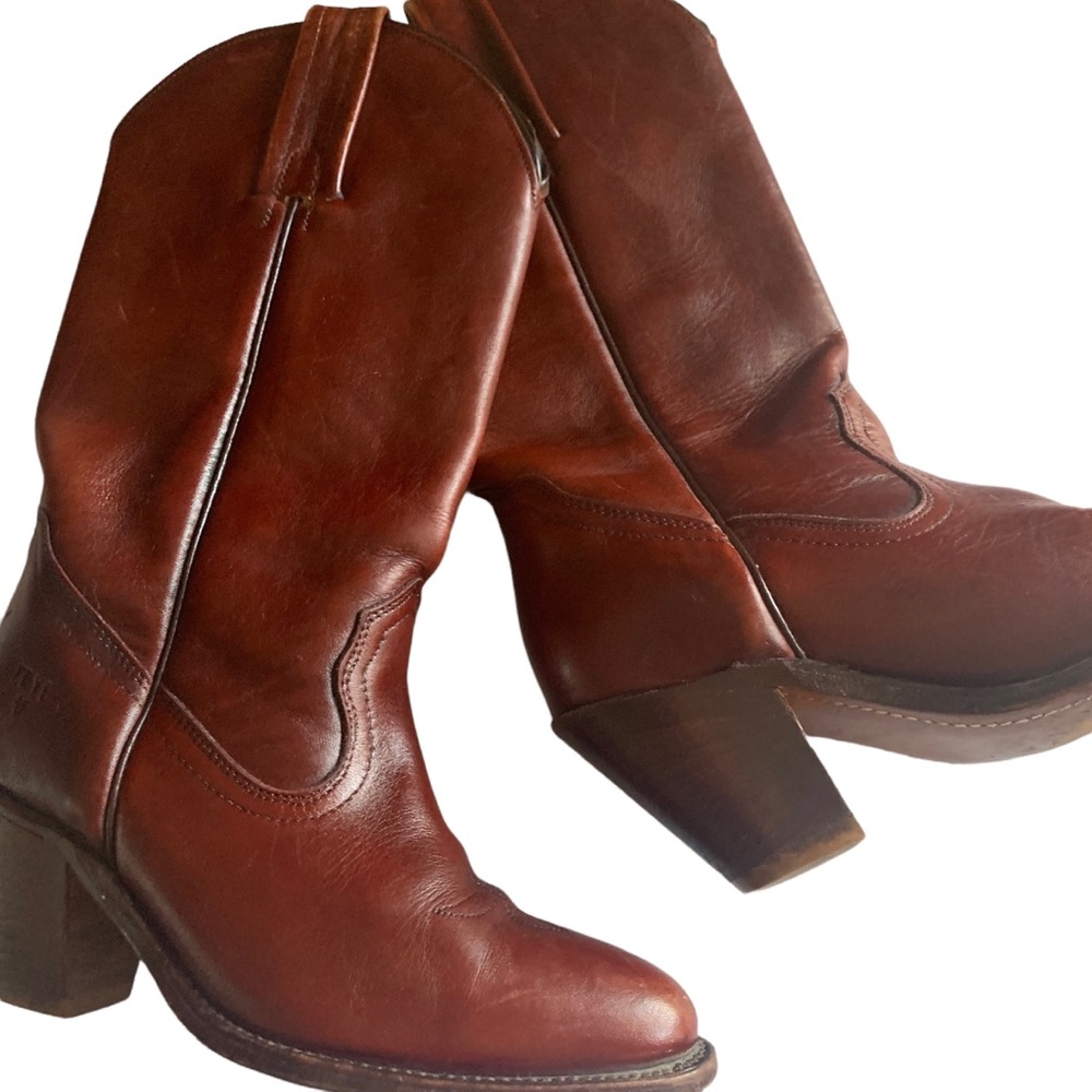 Frye Women's Brown Heeled Boots - Picture 10 of 13